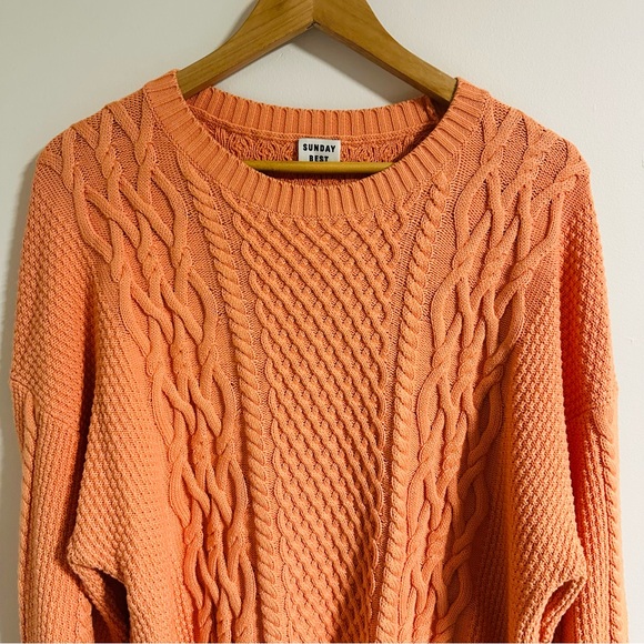 Aritzia | Sunday Best Peach Knit Sweater Oversized - Picture 9 of 13